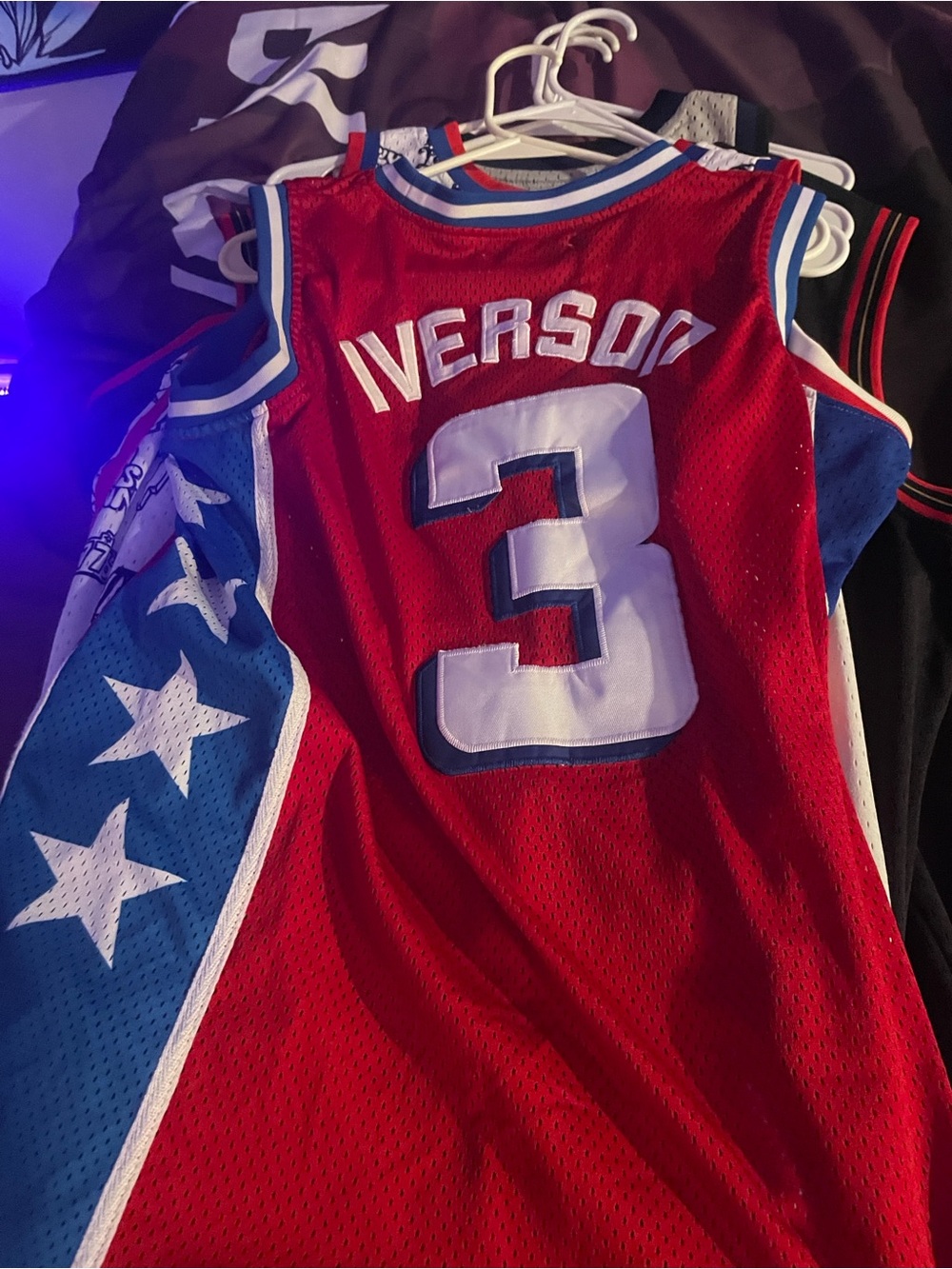 Mitchell & Ness Red Iverson #3 All-Star Basketball Jersey Bethel